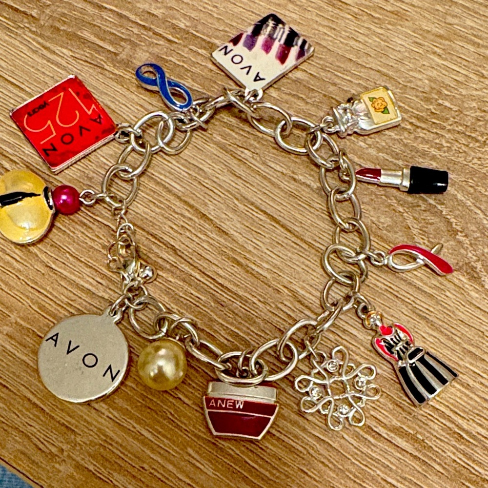Avon, 125th anniversary charm bracelet, Silvertone